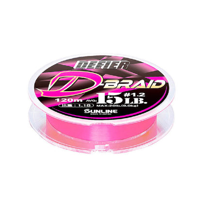 Sunline D-Braid High Weight Pe Line 120 meters, pink