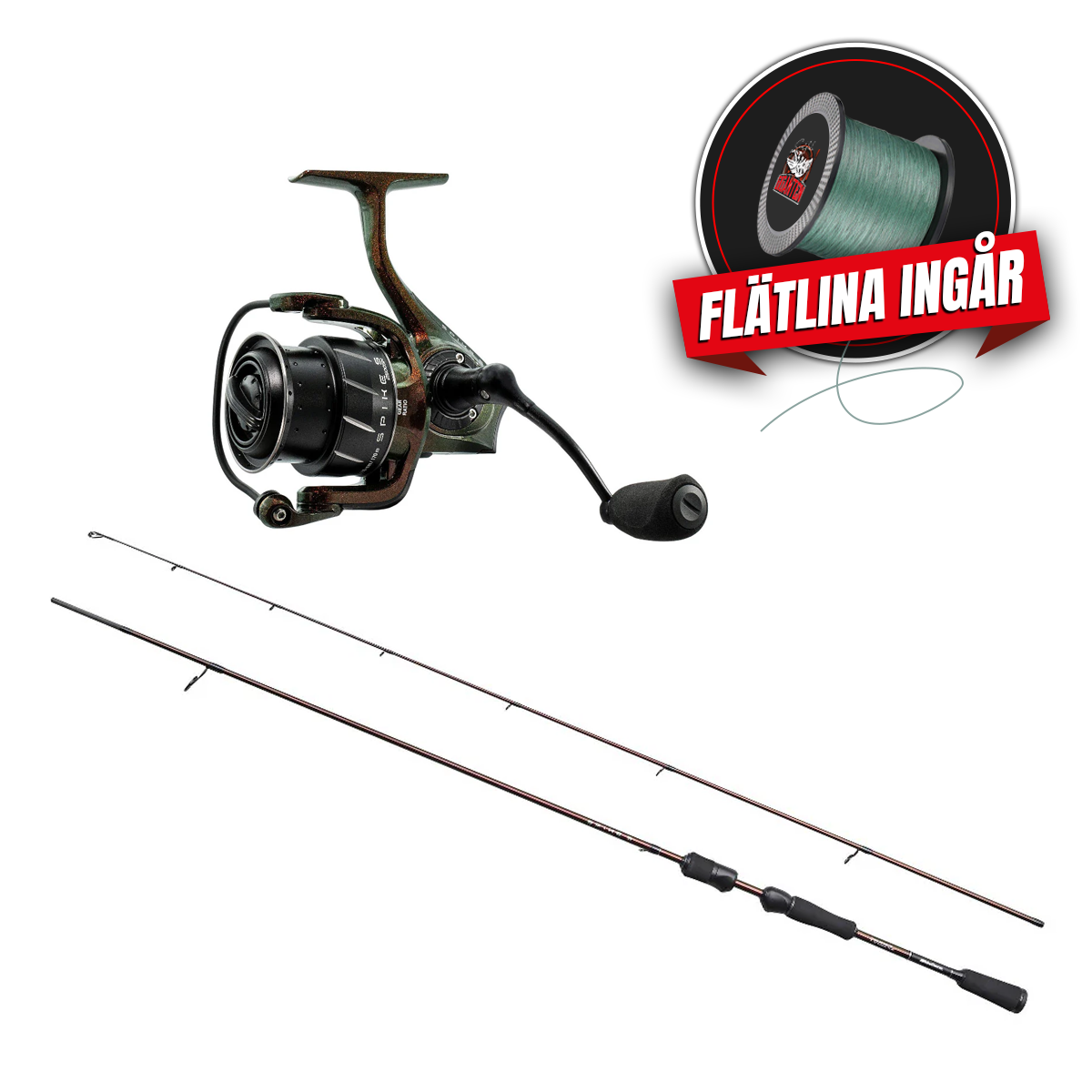 Finesse kit: Abu Garcia Spike S Finesse 702 3-15g + Abu Garcia Spike S 2000S, Reel (incl. spooled braid line)