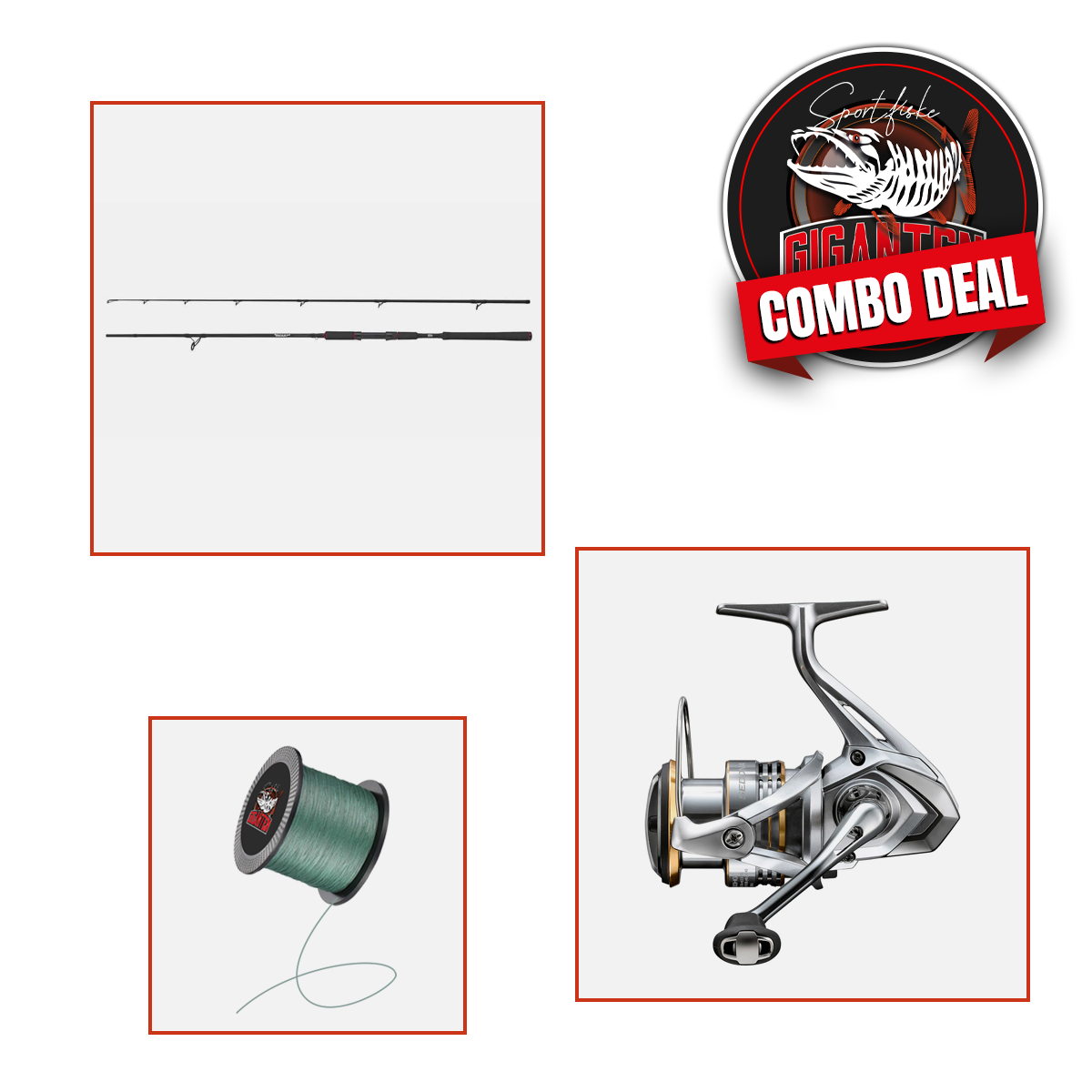 Pike Kit: Abu Garcia Beast Pike 8.6 '40-140G, 2-part + Shimano Sedona 4000, Haspel (incl. Posewashed braid)