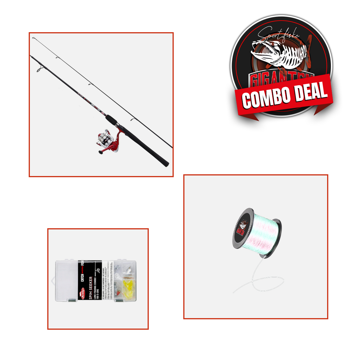 Starterkit: Berkley CMF Spin Seeker M 6.10 '10-30g (reel), 2 part (incl. Bait box, bait + flush nylon line)