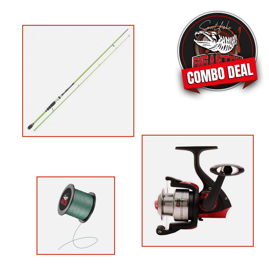 Juniorkit: Berkley Lightning Shock Green 7ft 10-35g + Abu Garcia Cardinal 53FD, Haspel (inkl påspolad flätlina)