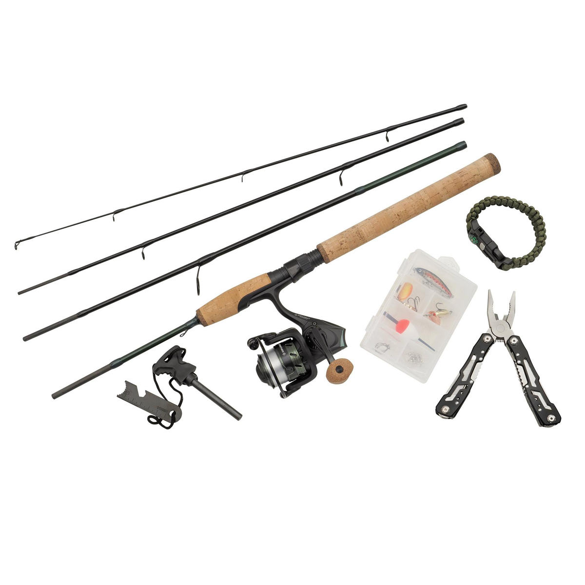 Abu Garcia DIPLOMAT Wilderness Survival Combo Pack 664L 3-12g (Haspel), 4-del (inkl påspolad nylonlina + tub)