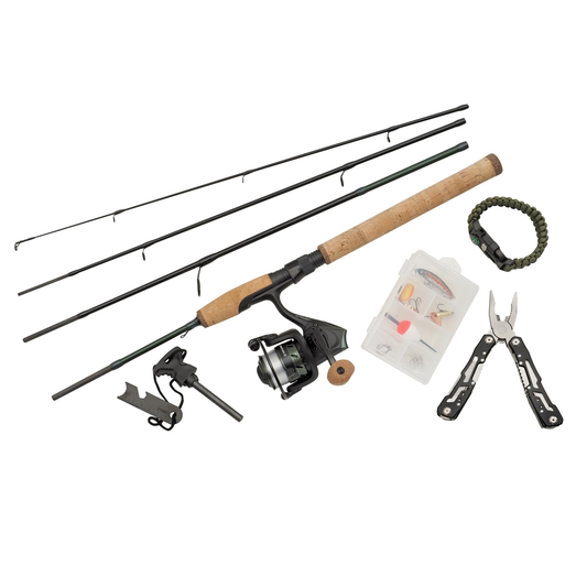 Abu Garcia DIPLOMAT Wilderness Survival Combo Pack 664L 3-12g (Reel), 4-part (incl. spooled nylon line + tube)