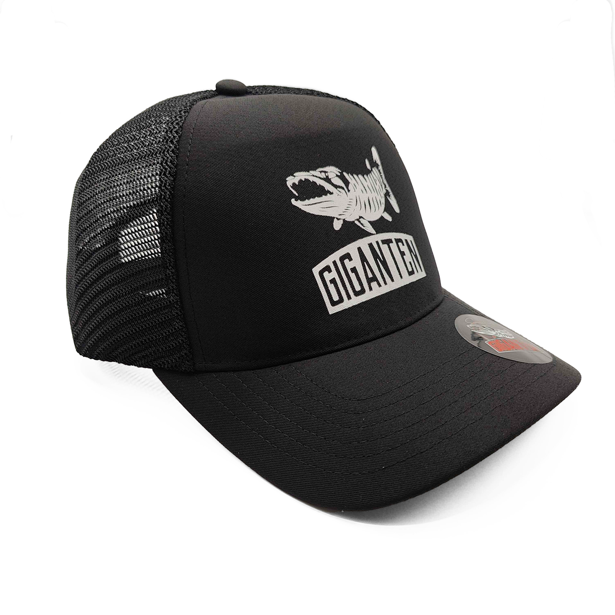 Sport fishing giant Seamless Snapback Trucker Logo Black