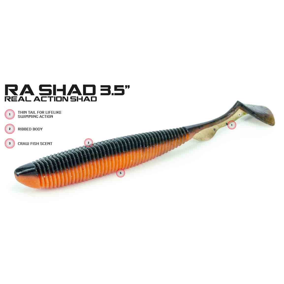 Molix Ra Shad 9 cm, 6-pack