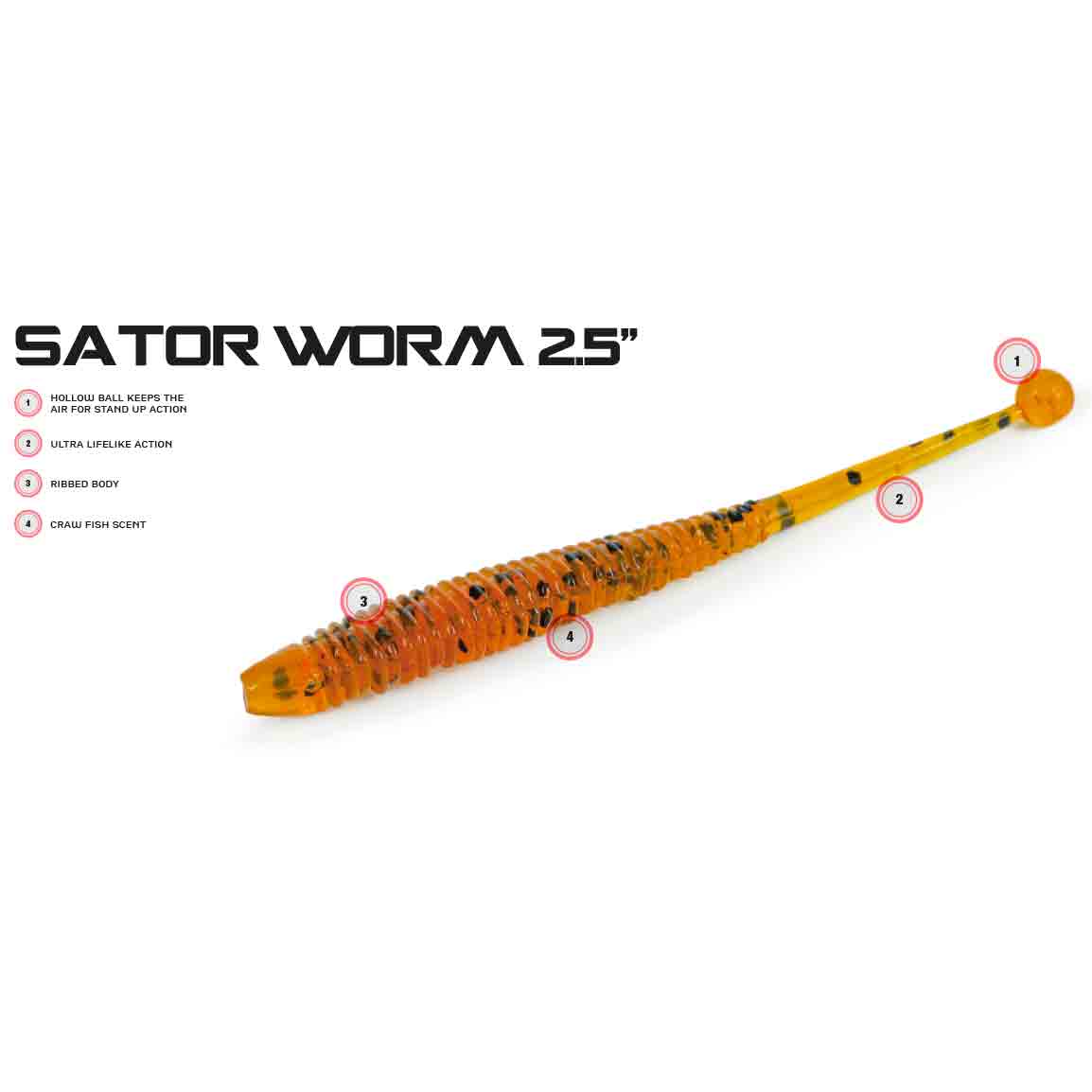 Molix Sator Worm 6.35cm, 15-Pack